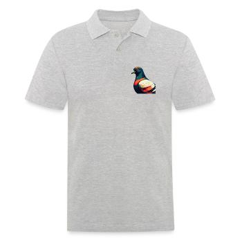 Pigeon Cartoon Character Colorful Pet Animal - Men's Polo Shirt - heather grey - Front - Kai (181cm)