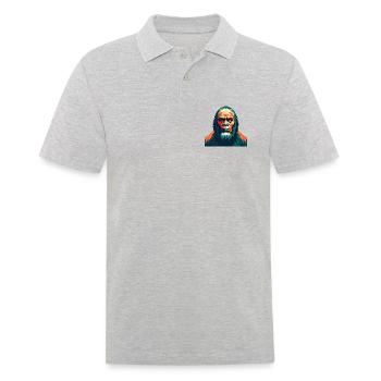 Big Foot Cartoon Figur Buntes Haustier Tier - Männer Poloshirt - Grau meliert - Vorne - Kai (181cm)