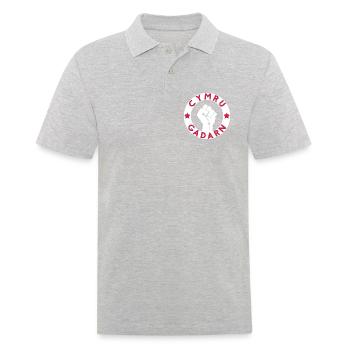 Cymru Gadarn - Männer Poloshirt - Grau meliert - Vorne - Kai (181cm)