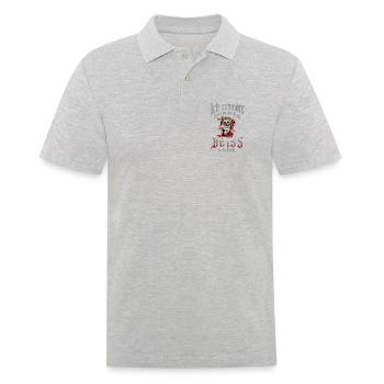Beißender Hund Spruch - Männer Poloshirt - Grau meliert - Vorne - Kai (181cm)