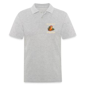 Katze Weihnachten Umgekippter Weihnachtsbaum Humor - Männer Poloshirt - Grau meliert - Vorne - Kai (181cm)