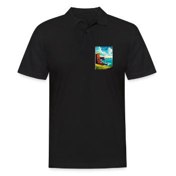 Orkneyinseln Schottland Großbritannien Reise Poster Souvenir - Männer Poloshirt - Schwarz - Vorne - Kai (181cm)