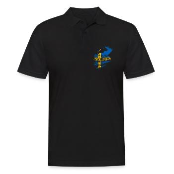SCHWEDEN ELCH - Männer Poloshirt - Schwarz - Vorne - Kai (181cm)