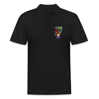 Vibrierende Djembe Handtrommel - Männer Poloshirt - Schwarz - Vorne - Kai (181cm)