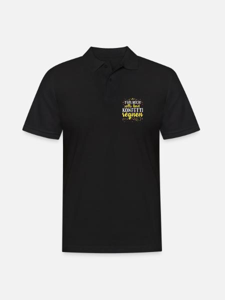 Konfetti Fasching - Männer Poloshirt - Schwarz