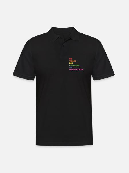 Menschenrechte Regenbogen Grundgesetz - Männer Poloshirt - Schwarz
