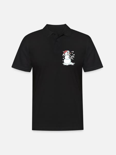 Snowman funny - Men's Polo Shirt - black