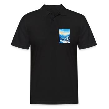 Saalbach Österreich Vintage Reiseplakat Souvenir - Männer Poloshirt - Schwarz - Vorne - Kai (181cm)