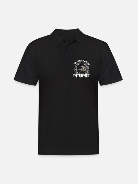 I’m older than the Internet + Dinosaurier - Männer Poloshirt - Schwarz