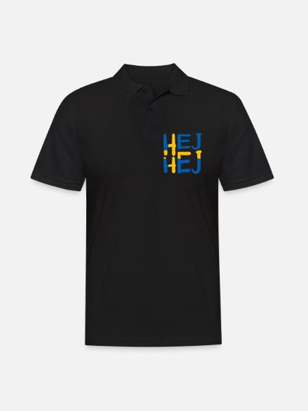 HEJ HEJ SWEDEN - Men's Polo Shirt - black