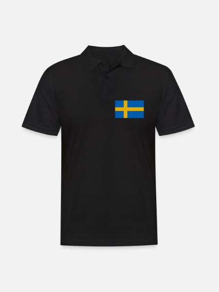 Schweden Flagge - Männer Poloshirt - Schwarz