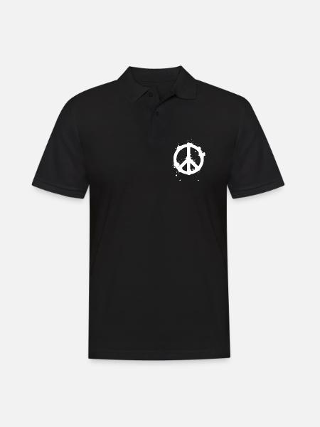 Peace Splash Guerrilla Print Style - Men's Polo Shirt - black