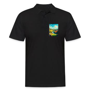 Ardennen Frankreich Vintage Reiseplakat Souvenir WPA - Männer Poloshirt - Schwarz - Vorne - Kai (181cm)