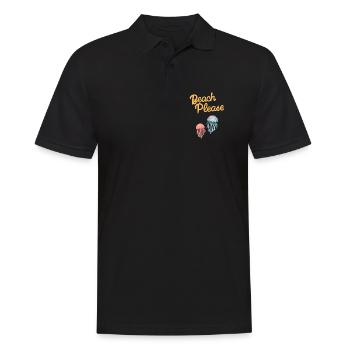 beach please Quallen - Männer Poloshirt - Schwarz - Vorne - Kai (181cm)