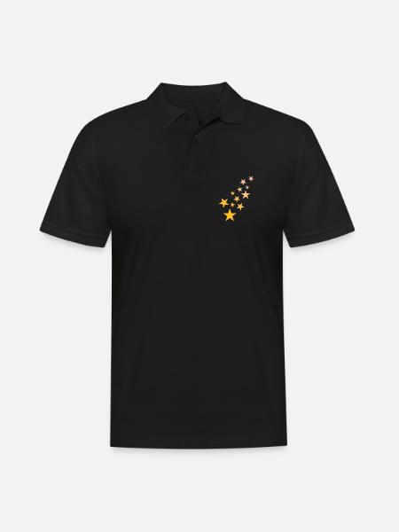 Star asterisk pattern starry sky - Men's Polo Shirt - black