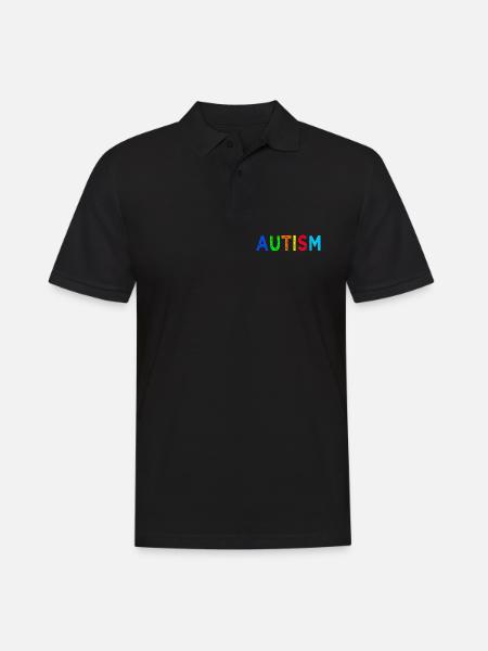 Arc-en-Ciel Autisme: Message d’Espoir - Polo Homme - noir