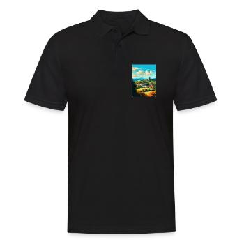 Great Malvern England Uk Reise Poster Souvenir - Männer Poloshirt - Schwarz - Vorne - Kai (181cm)