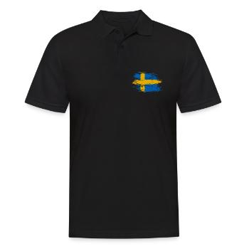Drapeau de la Suède utilisé - Polo Homme - noir - Devant - Kai (181cm)