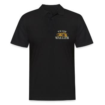 Team Waller - Wels fischen - Männer Poloshirt - Schwarz - Vorne - Kai (181cm)