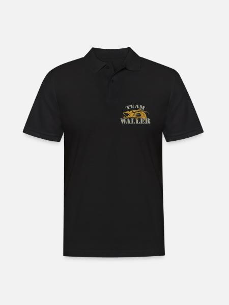 Team Waller - Wels fischen - Männer Poloshirt - Schwarz