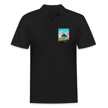 Mont Saint Michel Frankreich Vintage Reiseposter WPA - Männer Poloshirt - Schwarz - Vorne - Kai (181cm)
