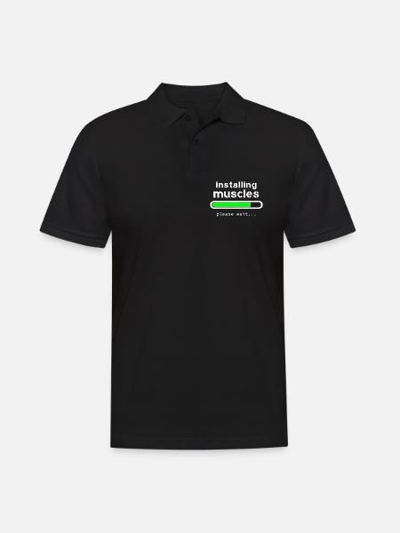 installing muscles - Men's Polo Shirt - black