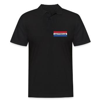Amsterdam City in Dutch Flag - Men's Polo Shirt - black - Front - Kai (181cm)