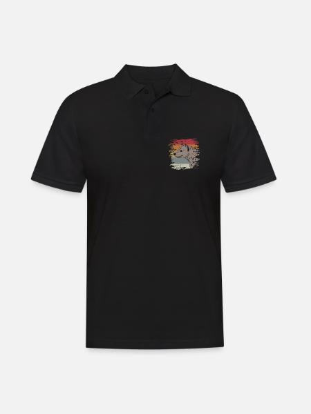 Hyäne - Männer Poloshirt - Schwarz
