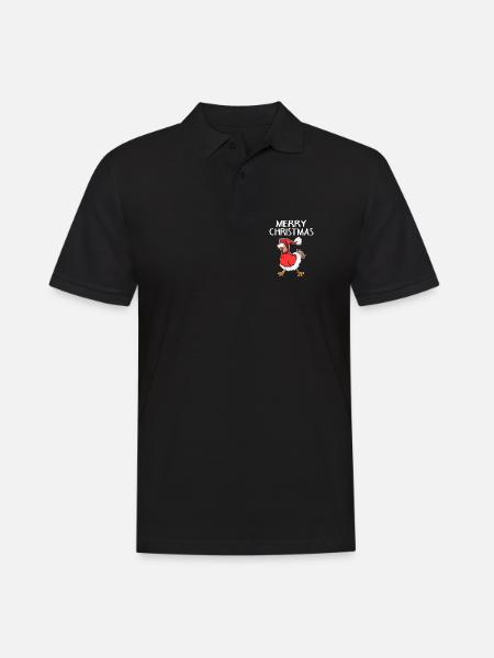 Christmas Chicken Merry Christmas - Men's Polo Shirt - black