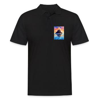 Mont Saint Michel Frankreich Vintage Reiseposter WPA - Männer Poloshirt - Schwarz - Vorne - Kai (181cm)