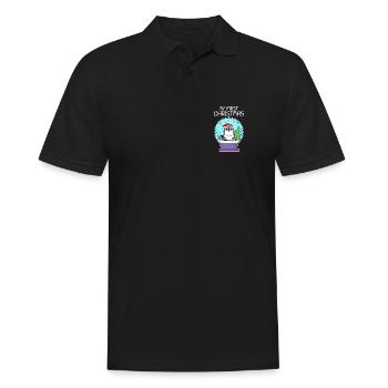 My first Christmas Baby Pinguin Weihnachten - Männer Poloshirt - Schwarz - Vorne - Kai (181cm)
