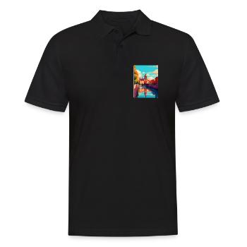 Toulouse Frankreich Vintage Reiseplakat Souvenir WPA - Männer Poloshirt - Schwarz - Vorne - Kai (181cm)