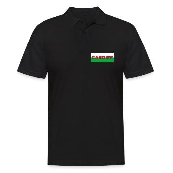 Cardiff City in Wales Flagge Vereinigtes Königreich - Männer Poloshirt - Schwarz - Vorne - Kai (181cm)