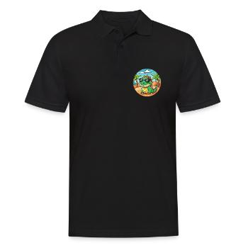 Lizard Lustige Cartoon Sommer Strand Sonnenbrille - Männer Poloshirt - Schwarz - Vorne - Kai (181cm)