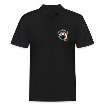 Igel Zeichentrickfigur Buntes Haustier Tier - Männer Poloshirt - Schwarz - Vorne - Kai (181cm)