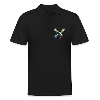 Elch Cartoon Figur Buntes Haustier Tier - Männer Poloshirt - Schwarz - Vorne - Kai (181cm)