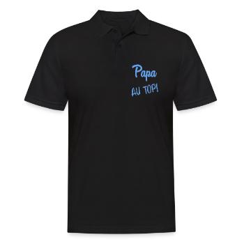FROHER VATERTAG. PAPA. VATERTAG - Männer Poloshirt - Schwarz - Vorne - Kai (181cm)