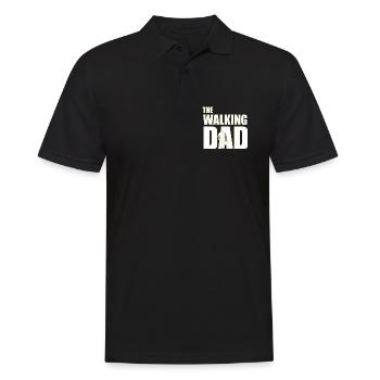 Der wandelnde Vater (weiß) Umriss - Männer Poloshirt - Schwarz - Vorne - Kai (181cm)