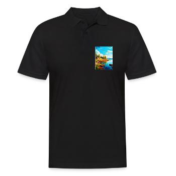 Ålandinseln Finnland Vintage Reiseplakat WPA - Männer Poloshirt - Schwarz - Vorne - Kai (181cm)