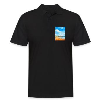 Constantine Bay, Cornwall, England, Vereinigtes Königreich, Reiseposter - Männer Poloshirt - Schwarz - Vorne - Kai (181cm)