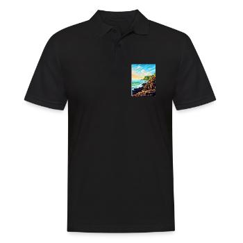 Giant Causeway Irland Uk Reiseposter Souvenir - Männer Poloshirt - Schwarz - Vorne - Kai (181cm)