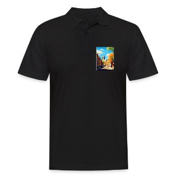 Richmond England Uk Vintage Reise Poster Souvenir - Männer Poloshirt - Schwarz - Vorne - Kai (181cm)