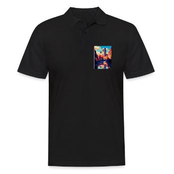 Durham England Uk Vintage Reiseposter Souvenir - Männer Poloshirt - Schwarz - Vorne - Kai (181cm)