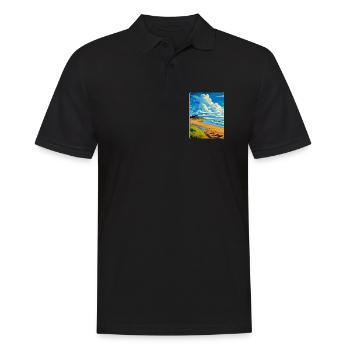 Northumberland Coast Anob Affiche de voyage souvenir - Polo Homme - noir - Devant - Kai (181cm)