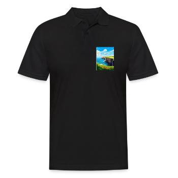 Bempton Cliffs England Uk Vintage Reiseposter - Männer Poloshirt - Schwarz - Vorne - Kai (181cm)