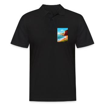 Torquay Cliffs England Uk Vintage Reiseposter - Männer Poloshirt - Schwarz - Vorne - Kai (181cm)