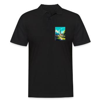 Hallein Autriche Affiche de voyage vintage souvenir WPA - Polo Homme - noir - Devant - Kai (181cm)