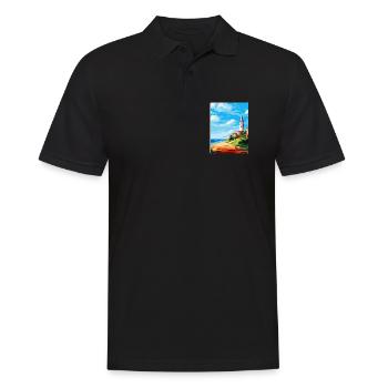 Faro Portugal Affiche de voyage vintage WPA Souvenir - Polo Homme - noir - Devant - Kai (181cm)
