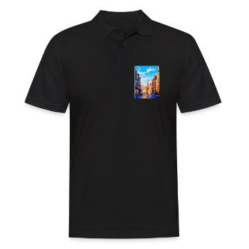Brussels Belgium Vintage Travel Poster Souvenir - Men's Polo Shirt - black - Front - Kai (181cm)