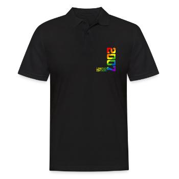 LGBTQ 2007 ARC-EN-CIEL QUEER 18E ANNIVERSAIRE PRIDE - Polo Homme - noir - Devant - Kai (181cm)